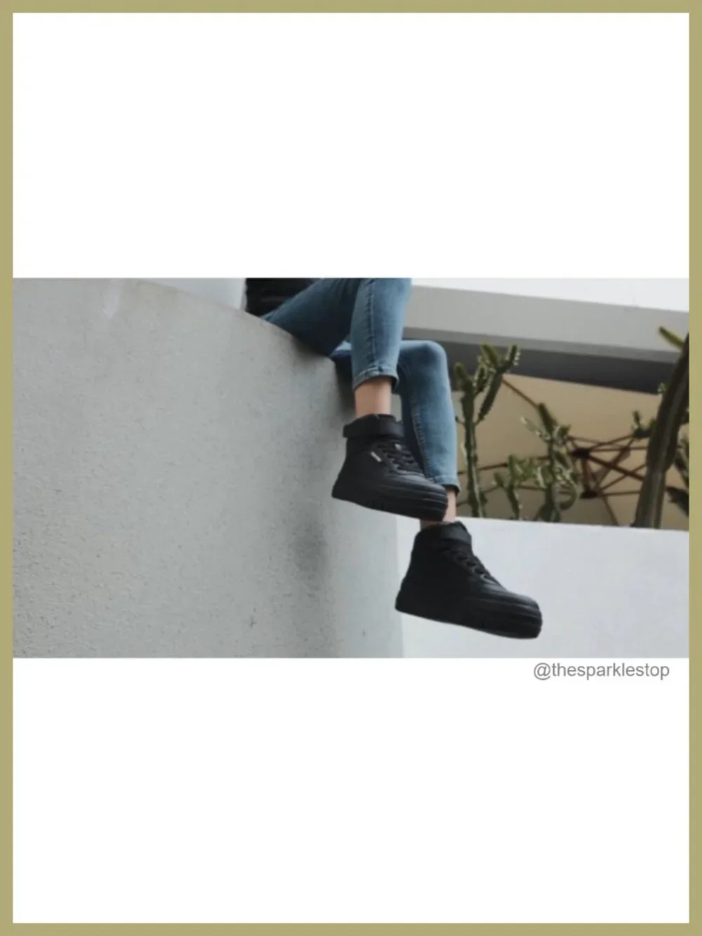 High Top Platform Sneakers with Memory Foam, Faux Leather, Velcro Strap